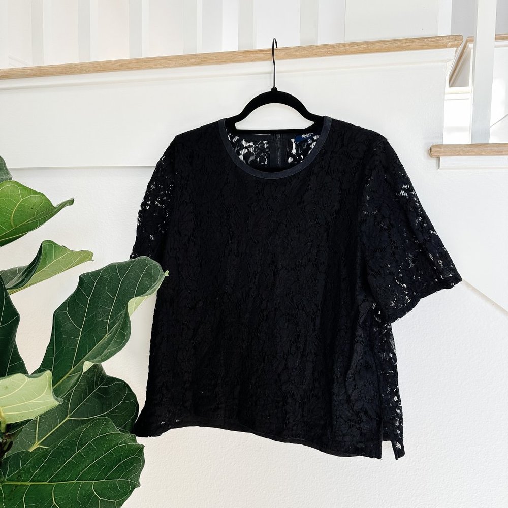 Madewell Black Lace Top Size XL